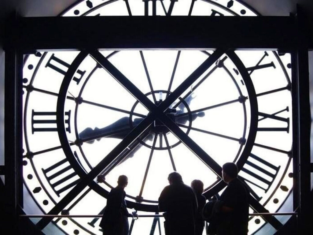 Visitors gathered around the clock at Orsay Museum