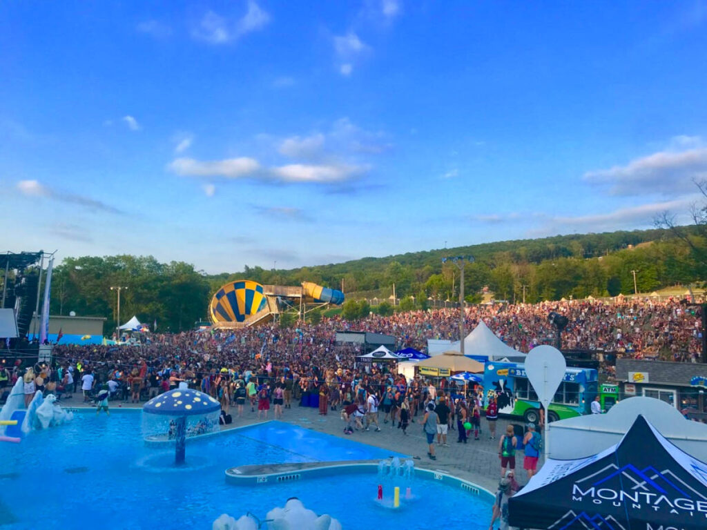 Overlooking view of The crowd at Camp Bisco