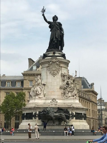 View of The monument at République in the streets of Paris