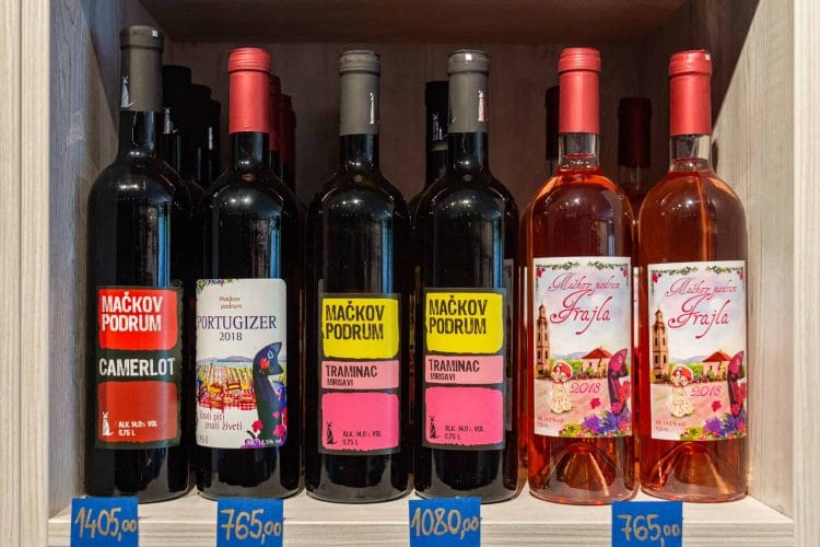 Bottles of wines