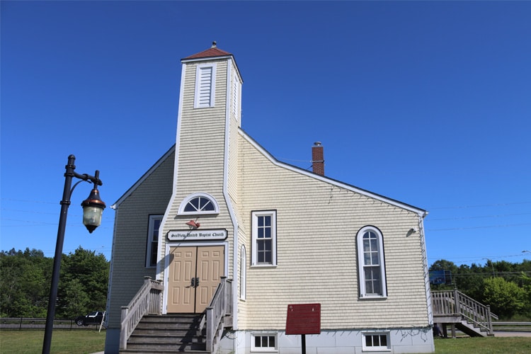 Outside view of The replica Seaview United Baptist Church