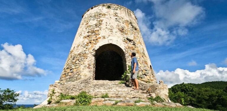 The author Andrew Bloem standing near the ruins of Little Princess Plantation