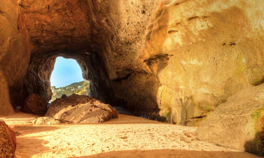 View from a hidden cave in Thousand Steps Beach