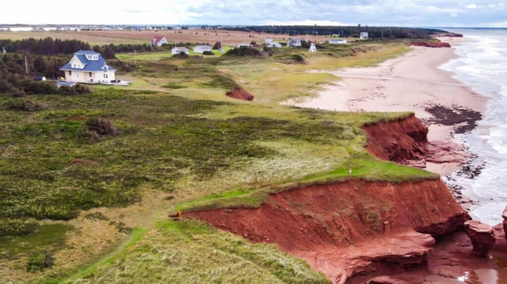Aerial view at the Thunder Cove Beach in Prince Edward Island