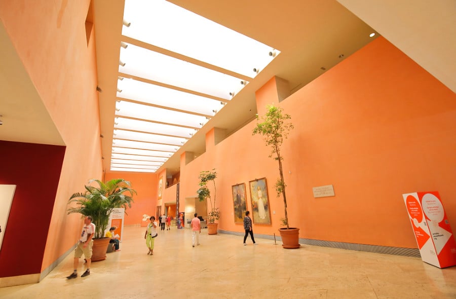 Visitors checking out the artworks at the Thyssen-Bornemisza Museum