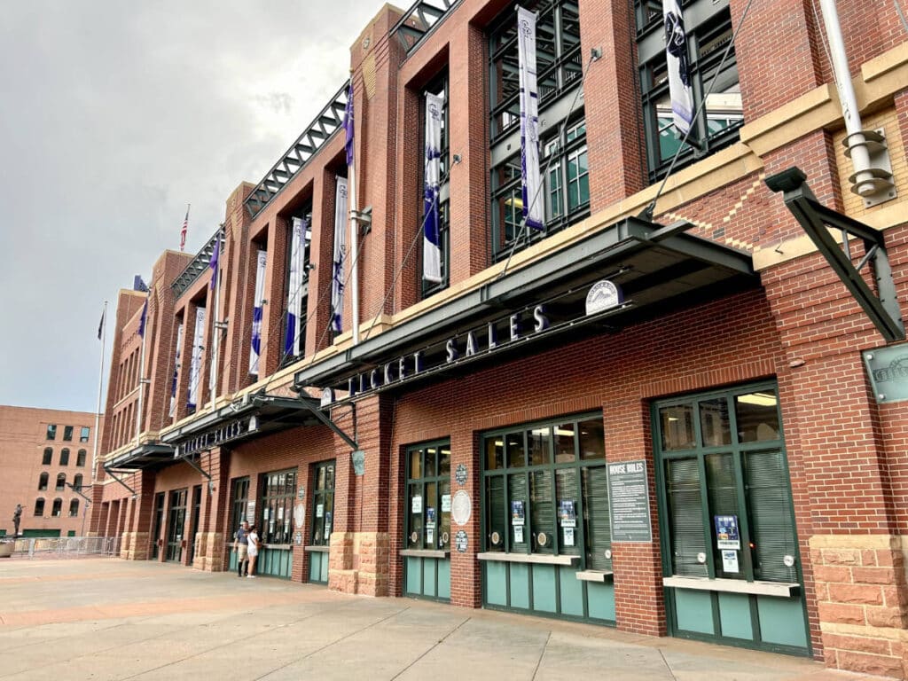 View of the ticketing booths in Coors Field
