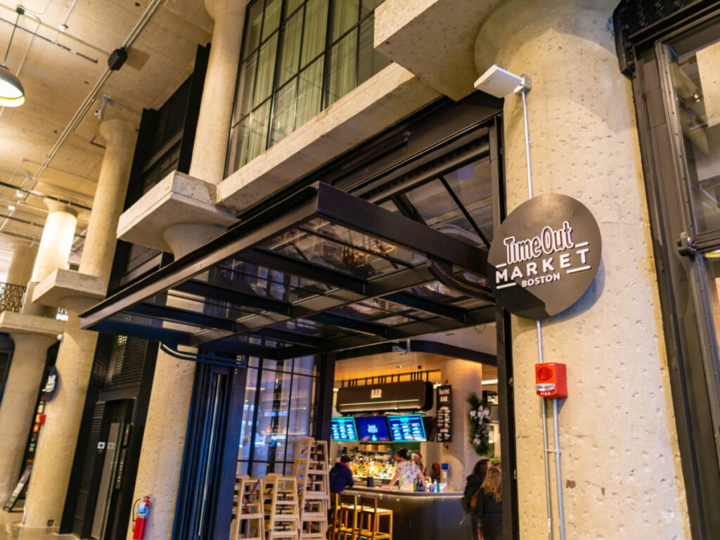 Interior view of TimeOut Food Market in Boston