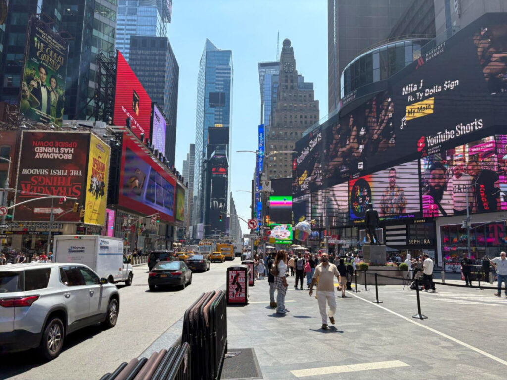 View of Times Square in the morning