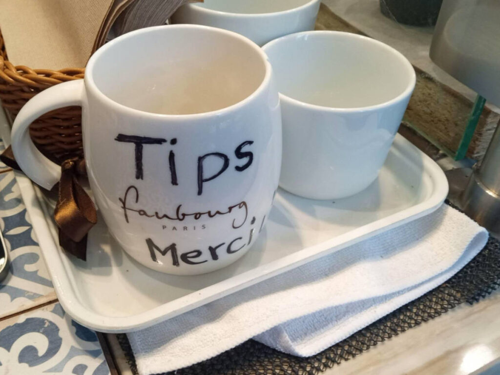 A Tips jar in Vancouver