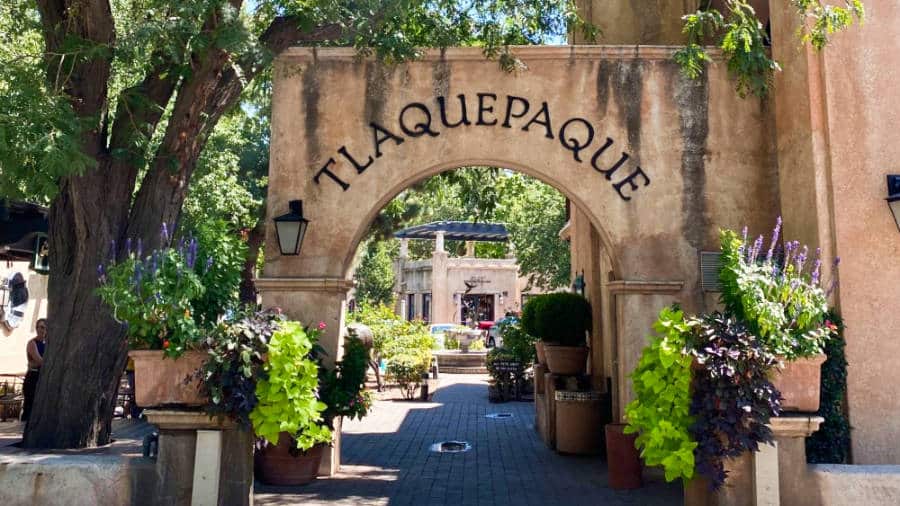 View of the Tlaquepaque  archway in Tlaquepaque Arts and Crafts Village in Sedona