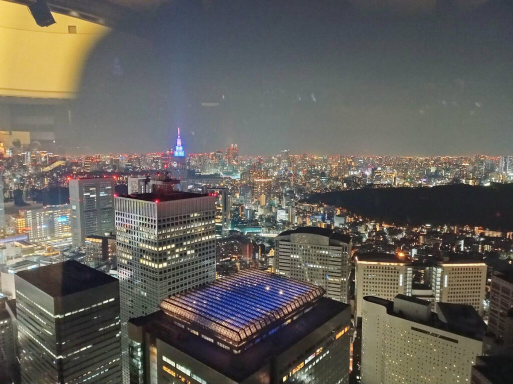 Overlooking view of Tokyo at night