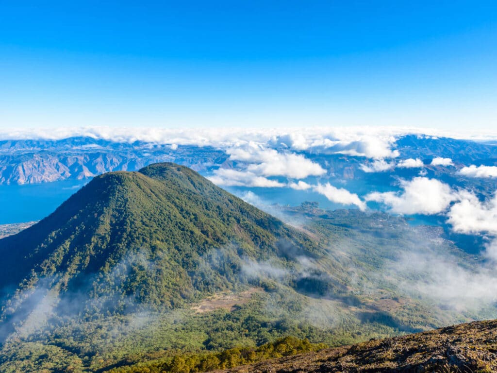Clear blue sky over the Toliman Volcano