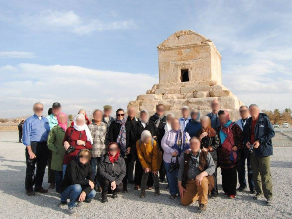 The author Catherine Driver with her group tour at the tomb of Cyrus the Great