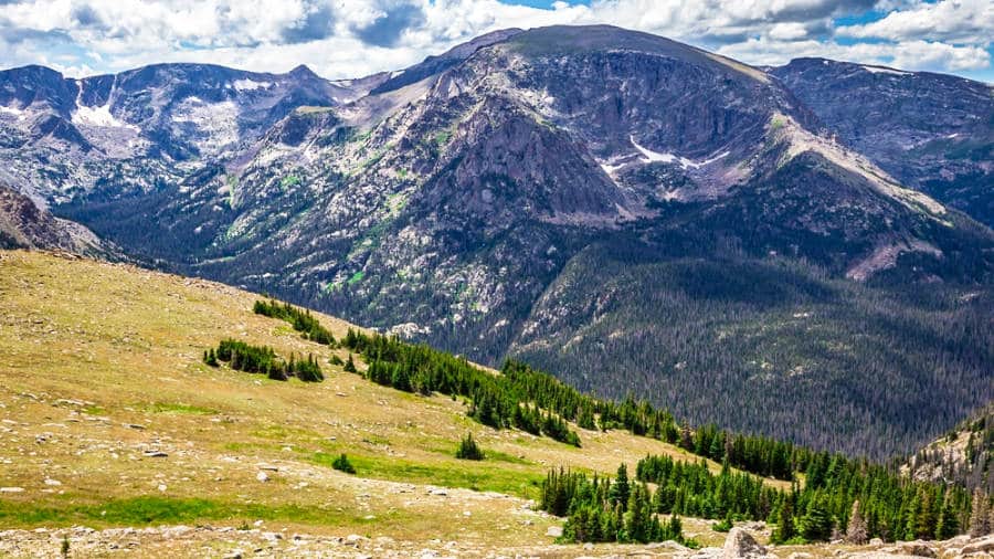 Scenic view of the rocky mountains from the Ute Trail on Tombstone Ridge
