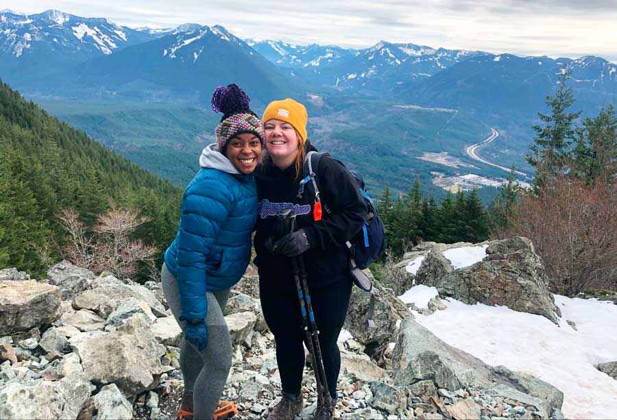 The author with her friend at the top of Mount Si