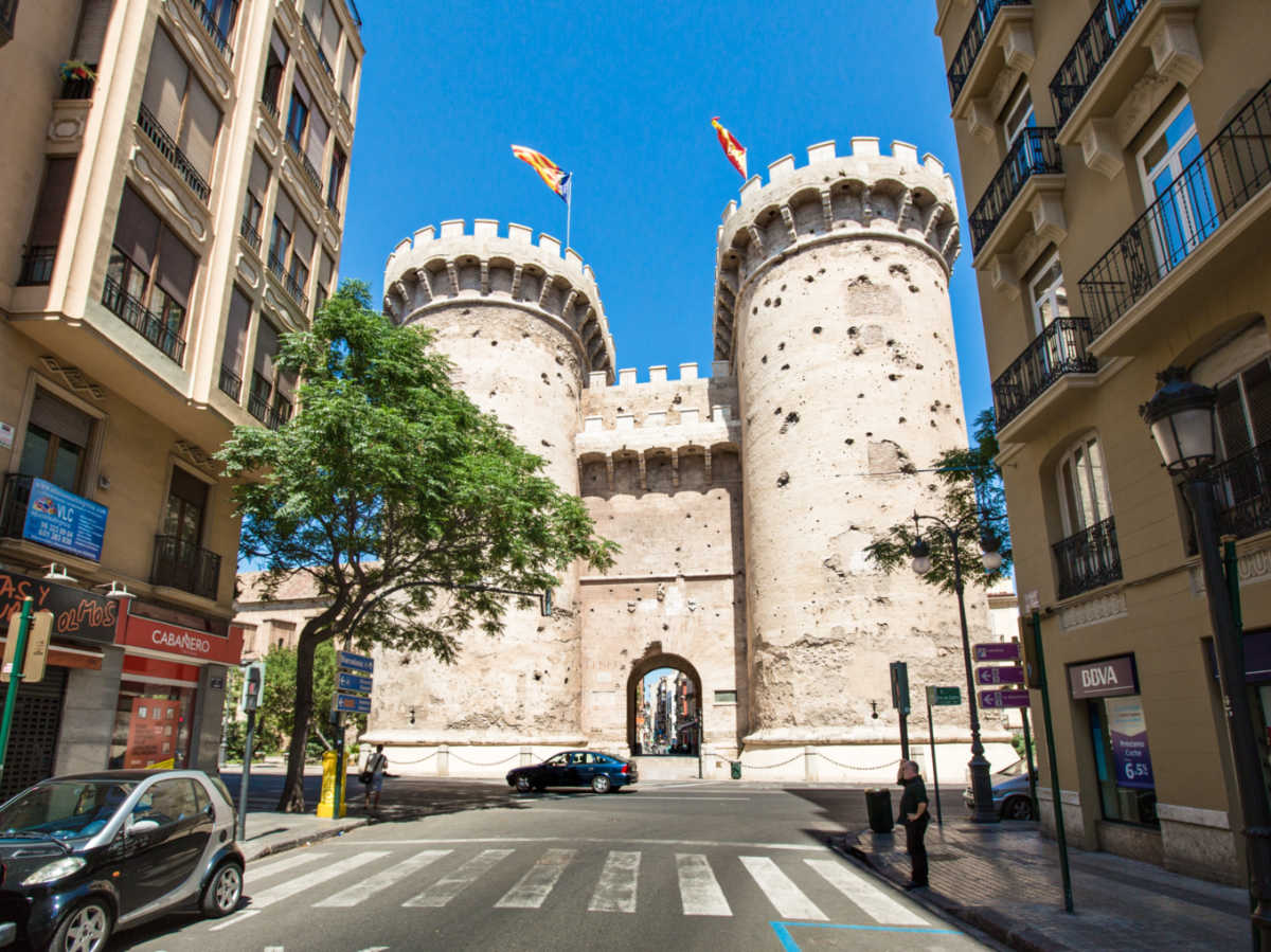 View of the Torres de Quart from across the street