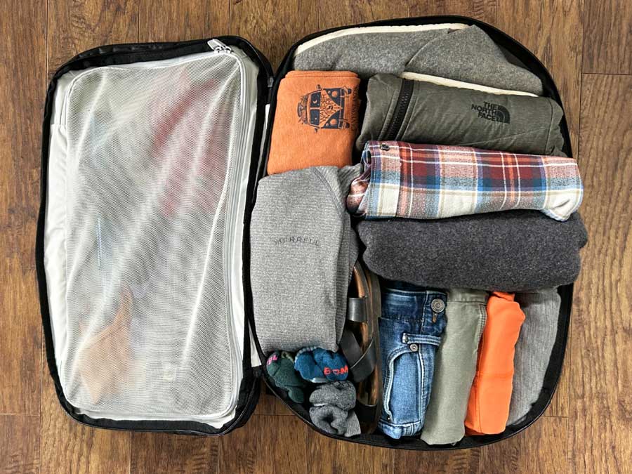 The 40L Tortuga Travel Backpack with travel essentials