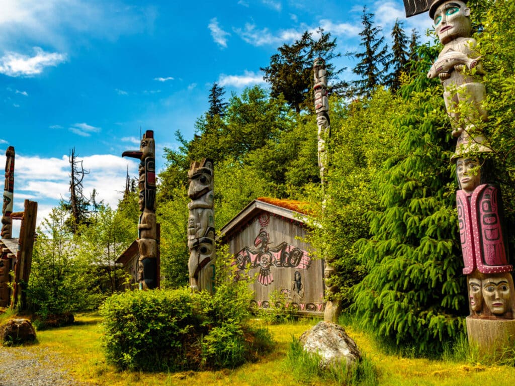 A clan house at the Totem Bight State Historic Park