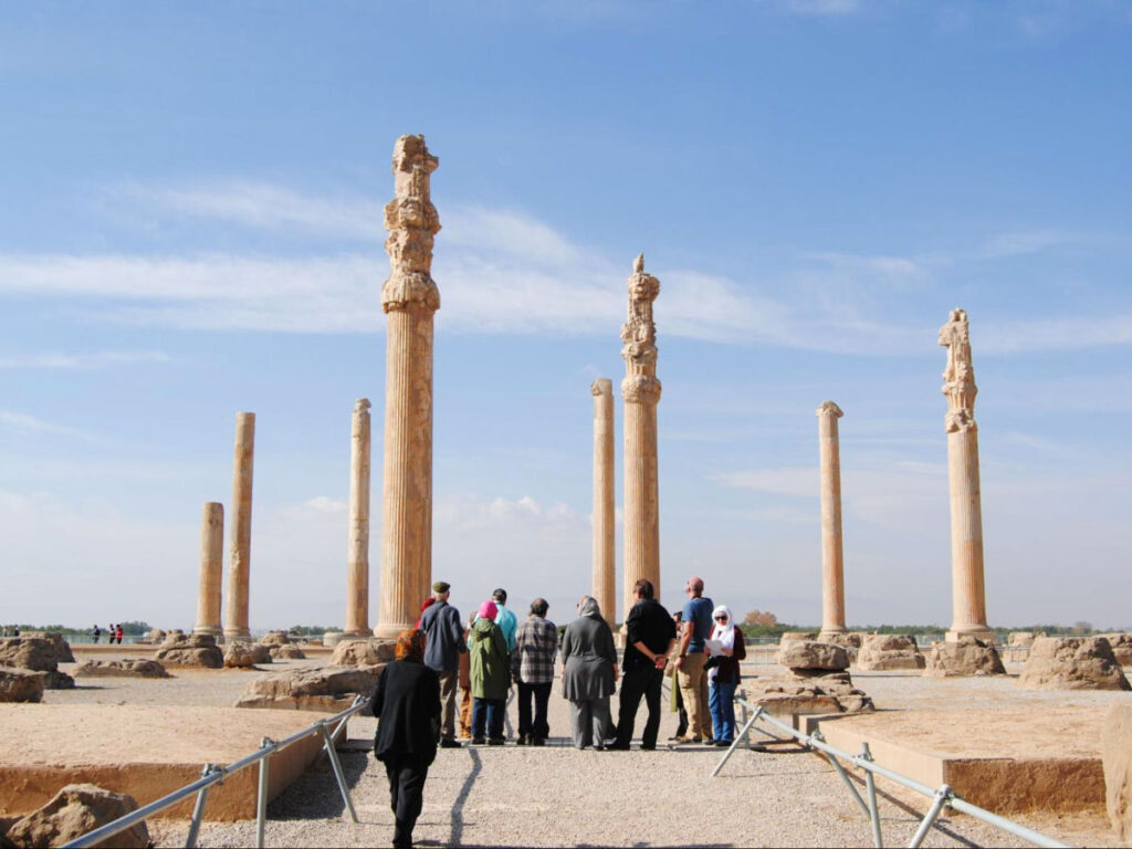 A group of tourists at Persepolis