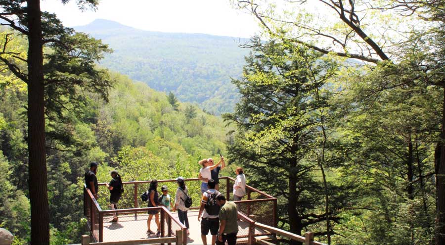Tourists enjoying their day in Hudson Valley