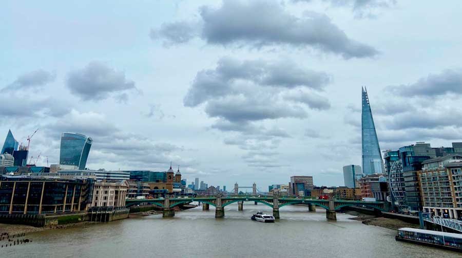 The Tower Bridge view from afar in The Shard