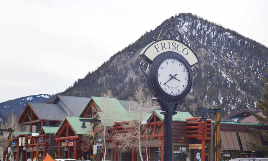 View of a town clock in Frisco