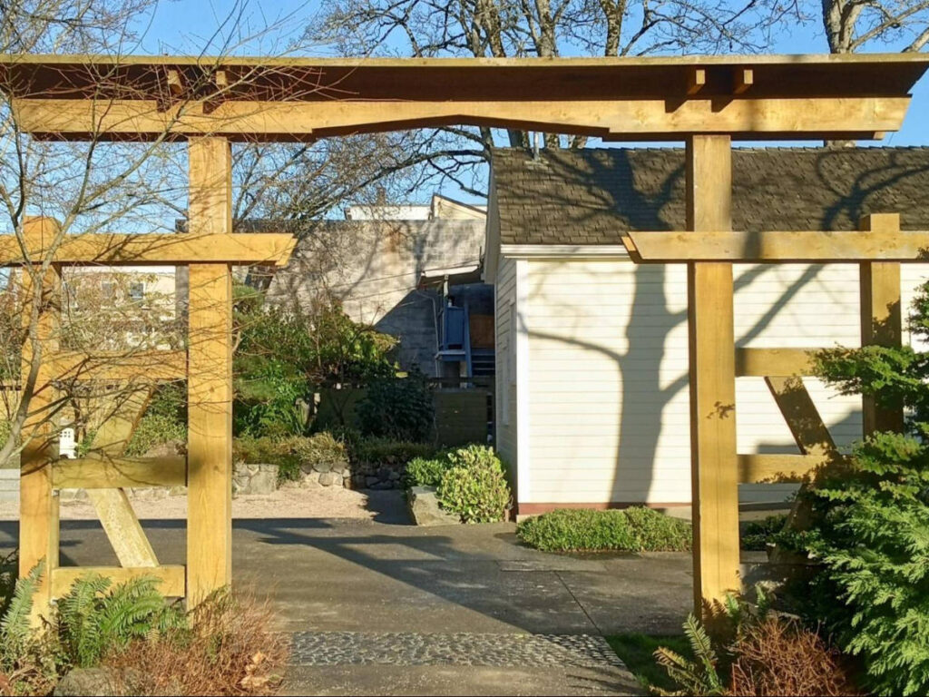 View of a torii arch in Town Square Park