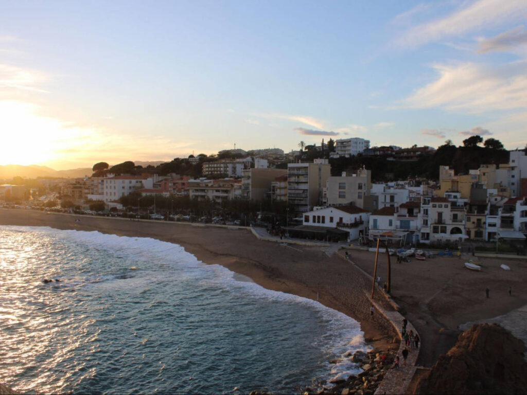 View at the town of Blanes during sunrise