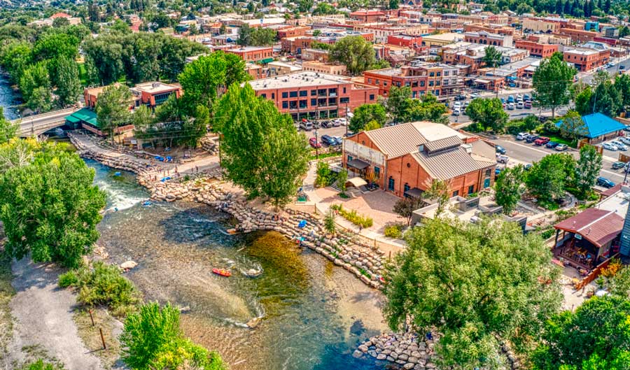 Overlooking view of Salida Town in Colorado