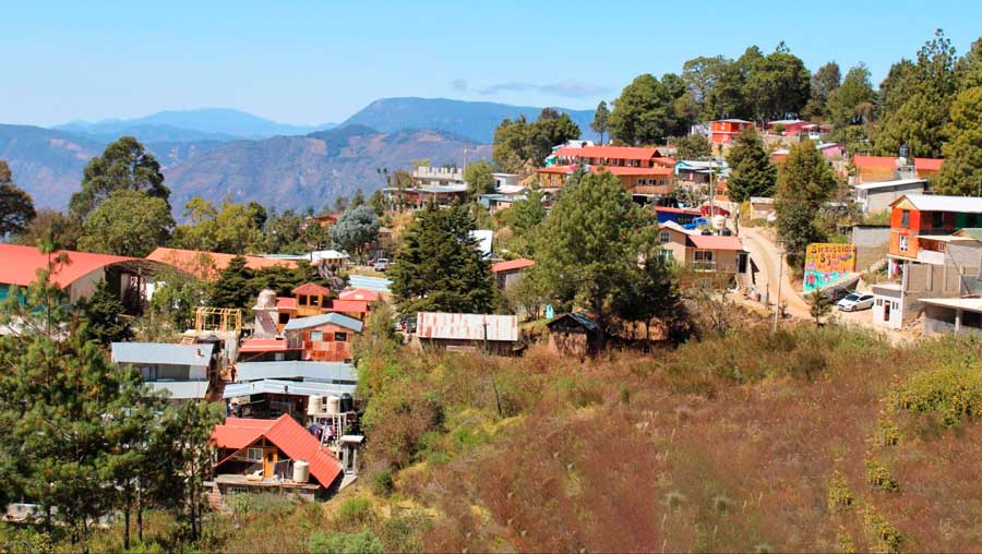 Overlooking view of the mountain town of San Jose Del Pacifico