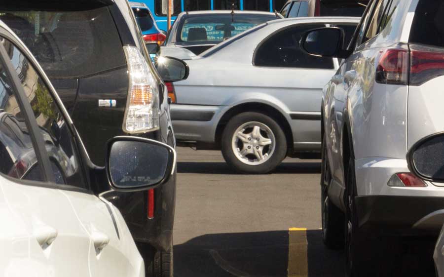 View of cars in a traffic jammed in Puerto Rico