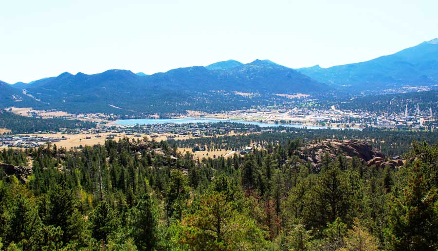 Overlooking view of Trail Ridge Road in Colorado