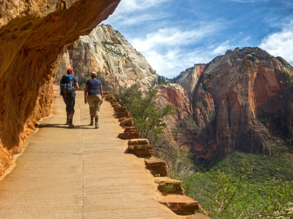 Two hikers at the Zion National Park