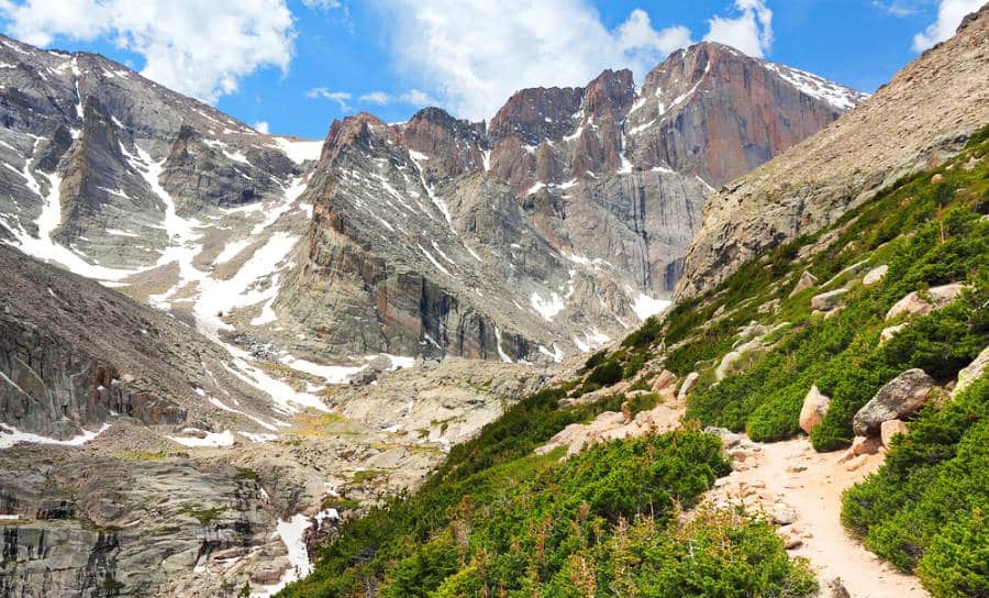 Scenic view of the rocky mountain from the trail