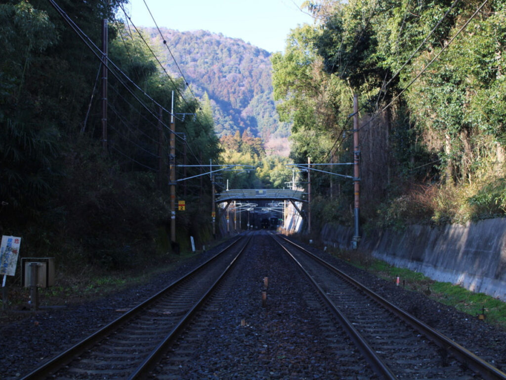 Empty Train tracks in Arashiyama