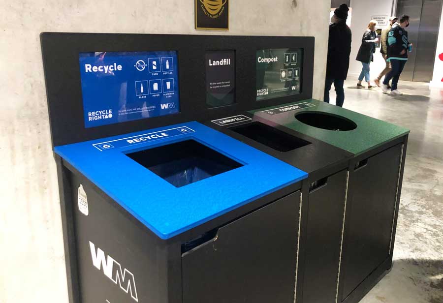View of trash bins in Seattle