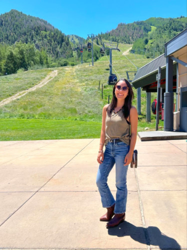 Travel Lemming editor Abigail at Aspen Mountain in the summer