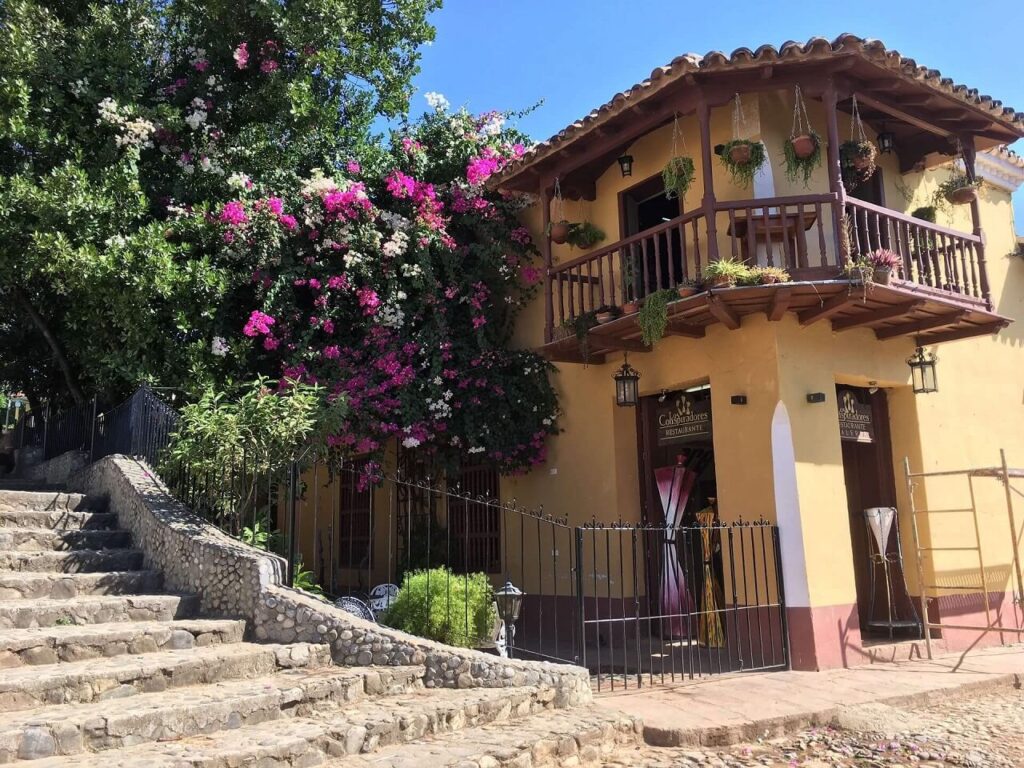 View of a building and a staircase in Trinidad