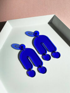 Trip Large Transparent Blue Modern Acrylic Statement Earrings