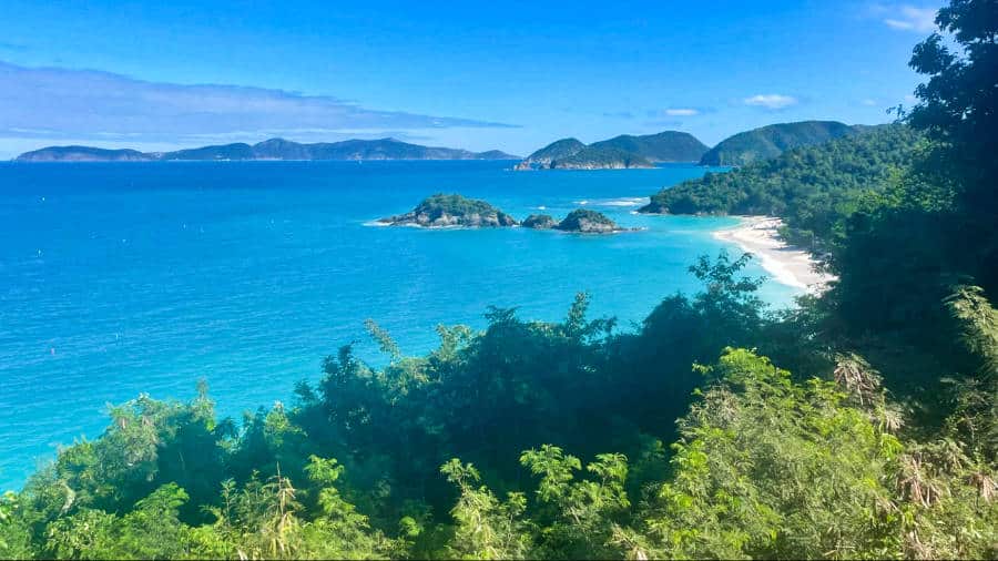 Overlooking view of Trunk Bay
