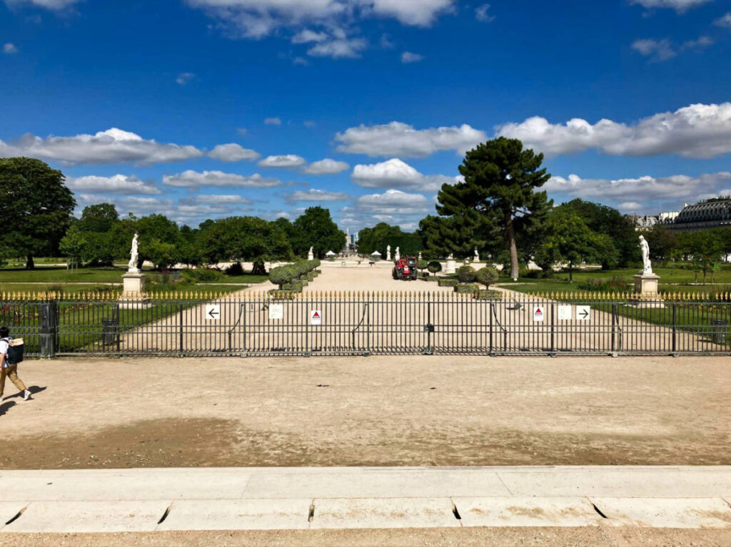 View of the closed section of the Tuileries