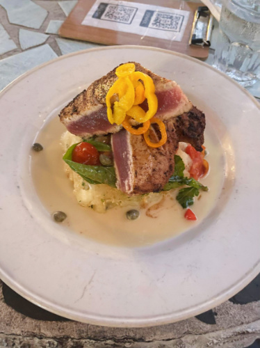 A plate of tuna tartare served on Marmalade in Old San Juan