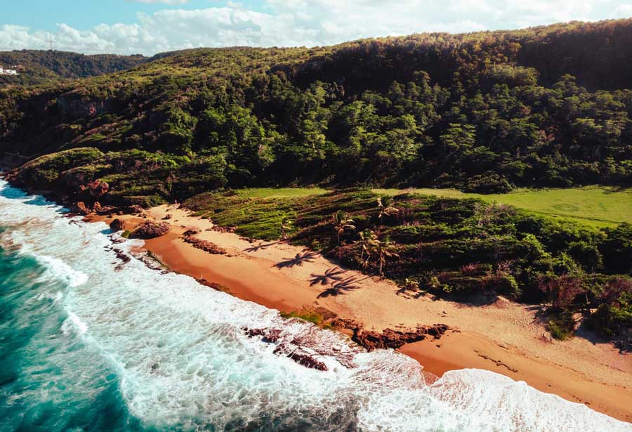 Aerial view of Tunnel Guajataca Coast
