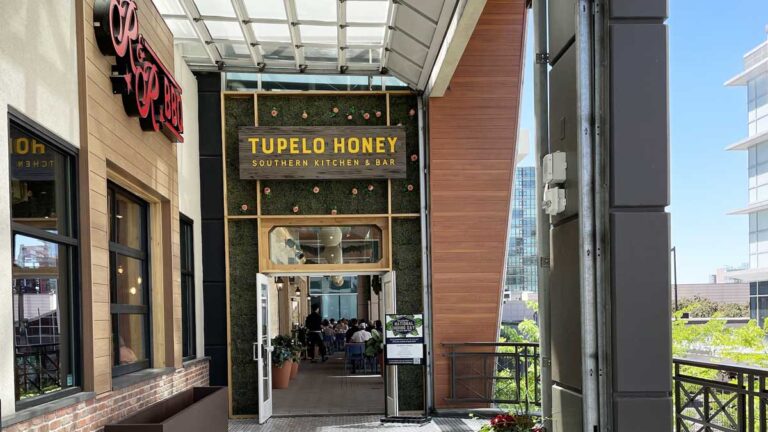View of the entrance to Tupelo Honey Southern Kitchen & Bar