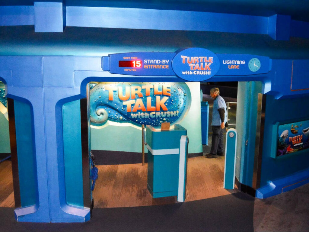 View at the entrance of Turtle Talk with Crush