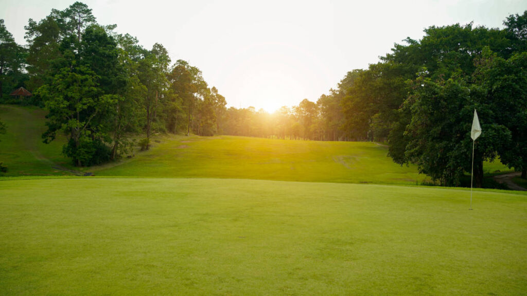 Sun rising over the Twin Oaks Golf Club in San Marcos, California