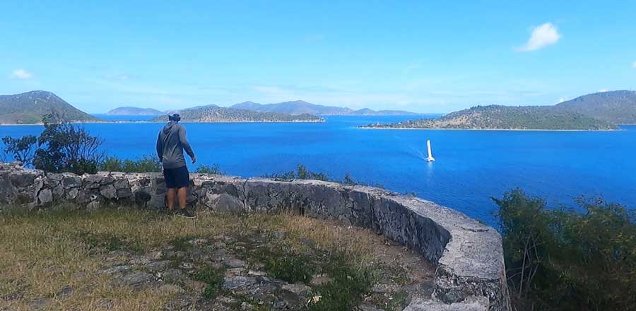 The author with the scenic view from US Virgin Islands
