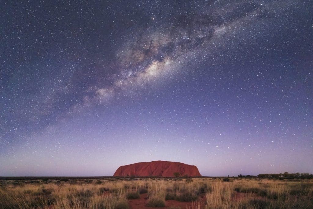 Scenic view of the Uluru Milky Way