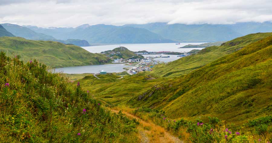 View of Unalaska from a mountain
