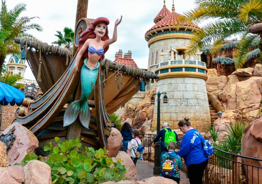 View of people inside the Under the Sea-Journey of the Little Mermaid park